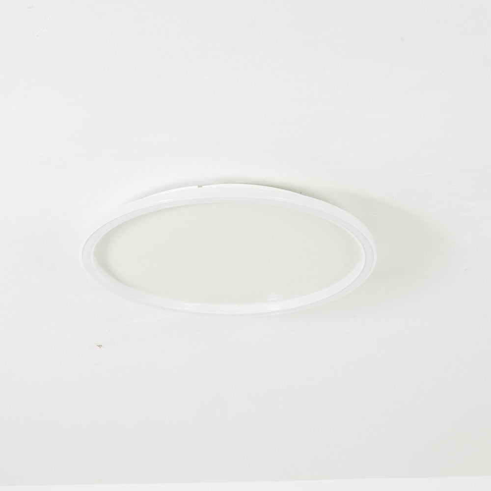 Dimmable Round LED Flush Mount Ceiling Light for Bedroom Living Room | Black White Metal Acrylic | Indoor Hardwired 12-20 Inch Fixture