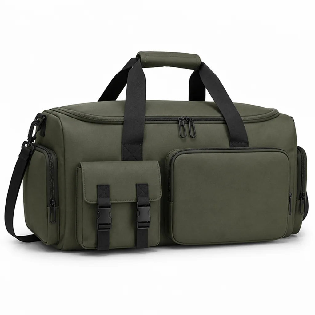 Waterproof Multi-Pocket Duffel Bag with Detachable Shoulder Strap