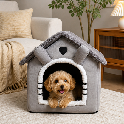 Ortekor All-Season Plush Washable Cat & Small Dog Bed (Non-Slip Bottom)