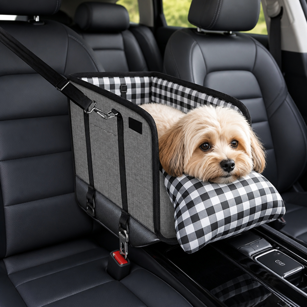 Ortekor Safety Belt & Soft Cushion Dog Car Seat (Console Booster)