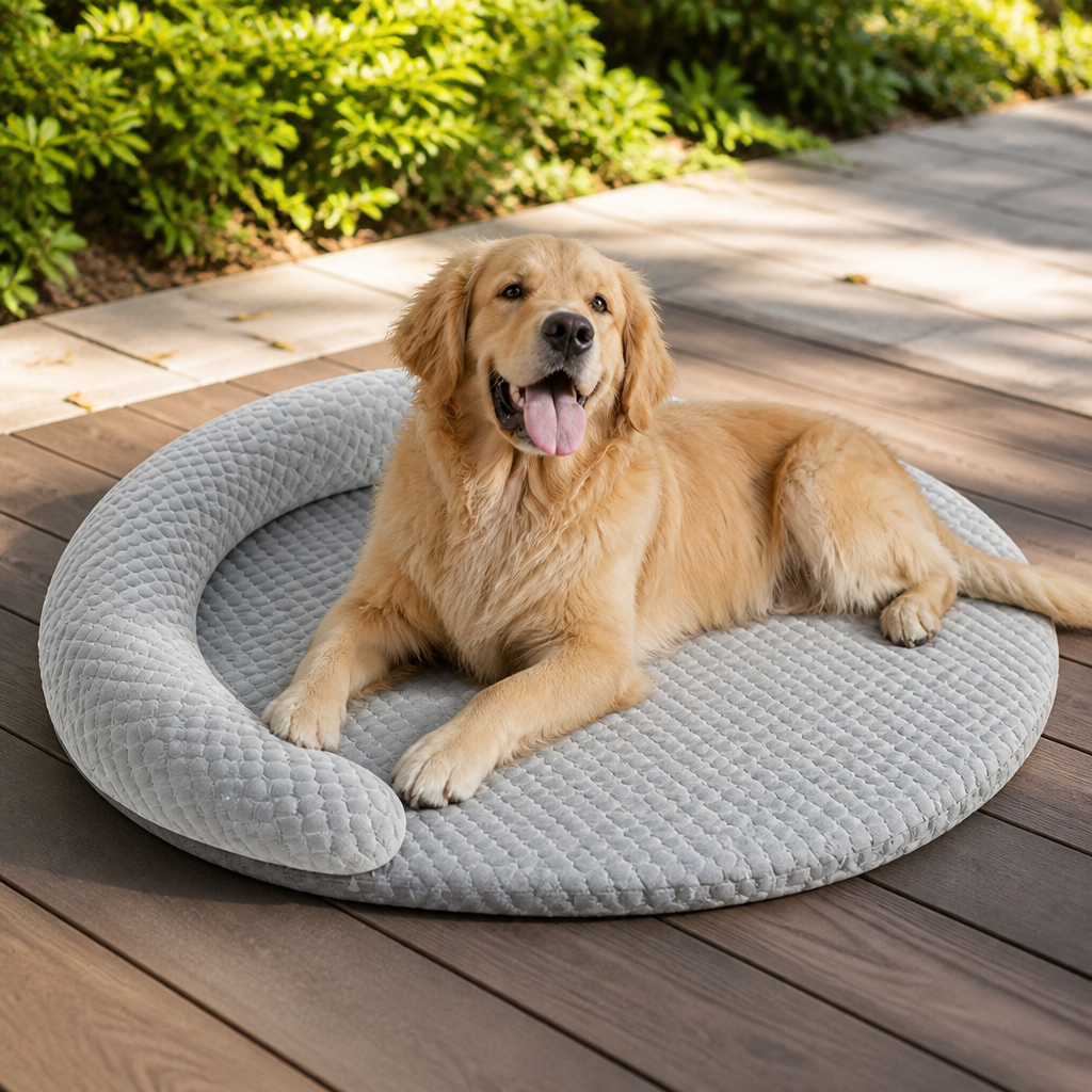Ortekor Polka Dot Cooling & Washable Cover Dog Bed