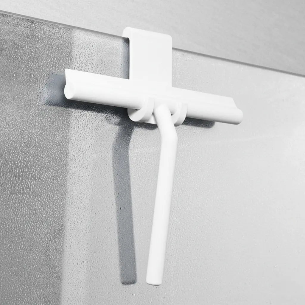 Silicone Bathroom Squeegee for Glass Shower Doors, Mirrors & Tile – Streak-Free Wiper with Ergonomic Handle for Daily Water Removal