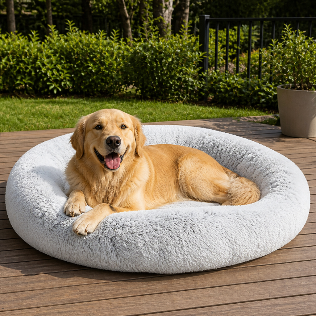 Ortekor Orthopedic & Washable Faux Fur Human Dog Bed (Detachable Cover)