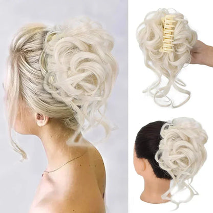 Curly Hair Bun Extension for Natural Volume - Clip-In Style