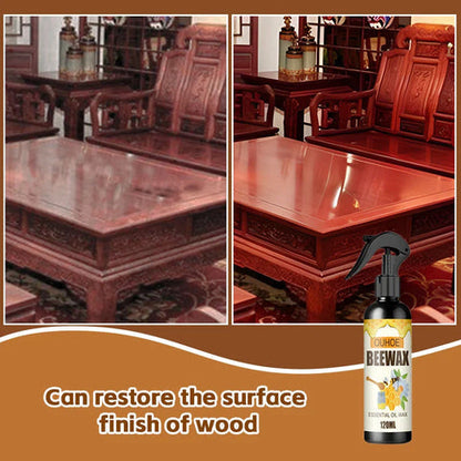 Beeswax Furniture Polish Spray, Non Toxic Wood Polish for Cabinets, Furniture Cleaner, Wood Wax for Treated Surfaces