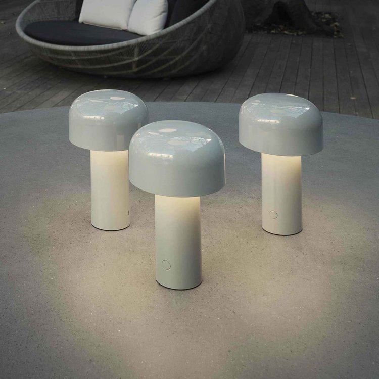 Cordless Mushroom Table Lamp with Touch Dimmer & USB-C Rechargeable Battery for Bedroom, Desk & Outdoor