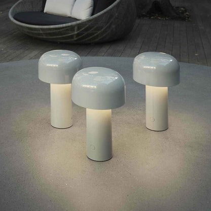 Cordless Mushroom Table Lamp with Touch Dimmer & USB-C Rechargeable Battery for Bedroom, Desk & Outdoor