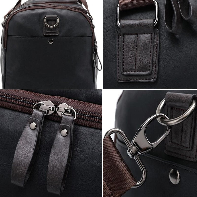 Weekender Duffel in Vegan Leather – Carry-On Travel Bag with Water-Resistant Coating for Business Trips & Weekend Getaways