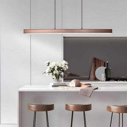 Linear Metal LED Fixture 47 in Black Kitchen Island Overhead Bar Lamp Slim Profile Adjustable Drop Modern Minimalist Style for Dining Room W