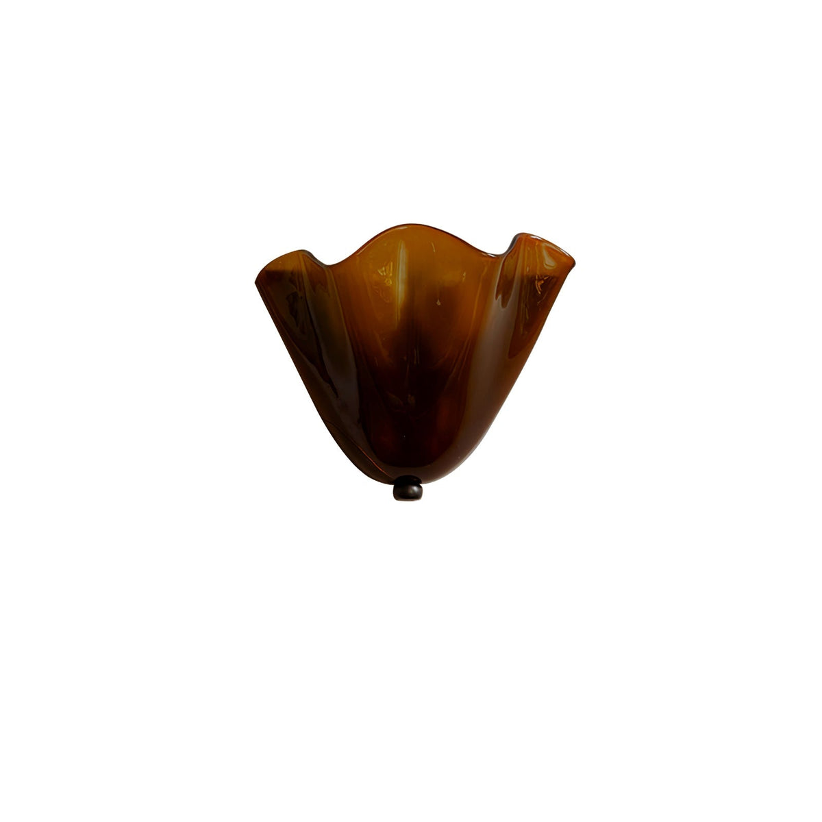 Indoor Sconce with Sculptural Glass Shade in Warm Tones – Metal Frame LED-Compatible – Wall-Mounted Accent for Bedrooms Hallways Living Spac