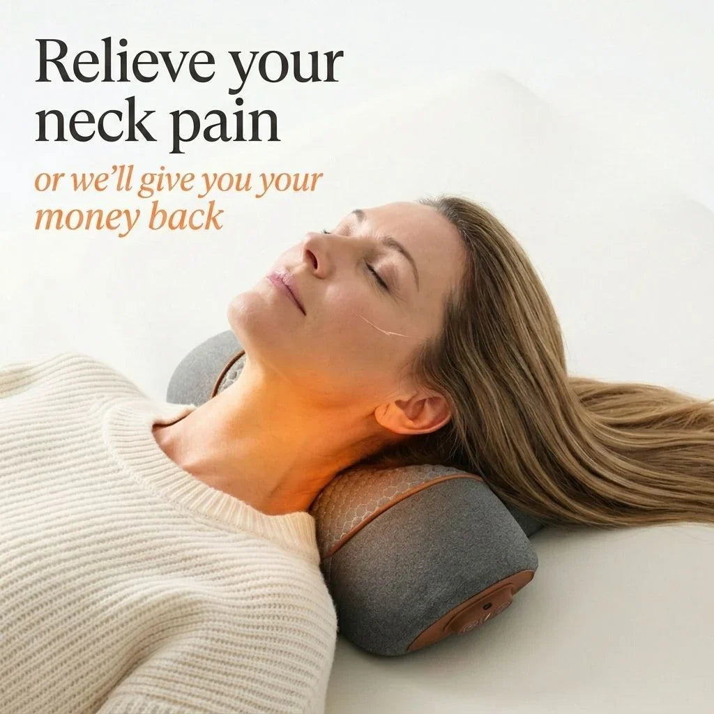 Neck Massager Heat Vibration & Traction Rechargeable