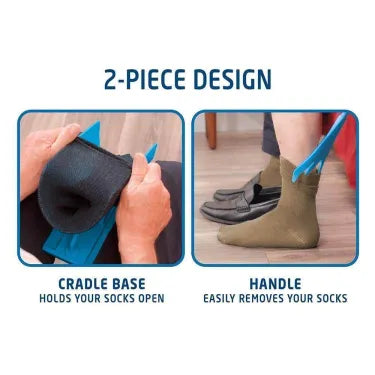 Compression Sock Helper Tool with Handles – Easy Dressing Aid for Putting On & Taking Off Socks – Portable Sock Assist Device for Seniors, M