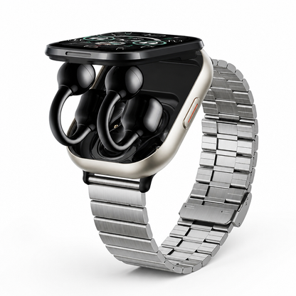 HD Touchscreen Smartwatch With Integrated Wireless Earbuds