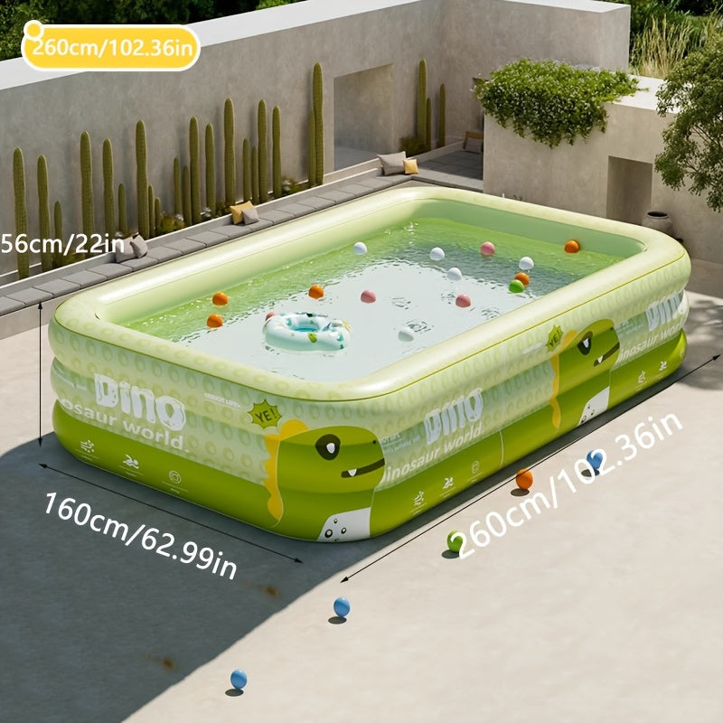 Inflatable Dinosaur Kiddie Pool for Backyard Summer Fun – Durable PVC Wading Pool for Toddlers Kids & Family – Easy Setup Portable Water