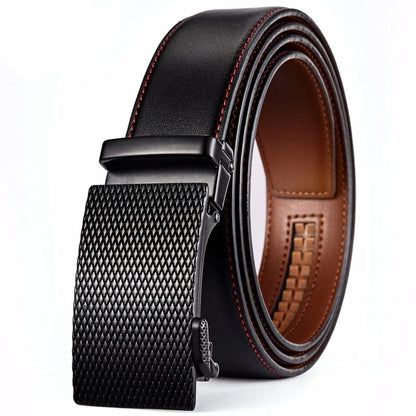 Men's Genuine Cowhide Leather Dress Belt with Scratch-Resistant Finish for Work & Formal Wear