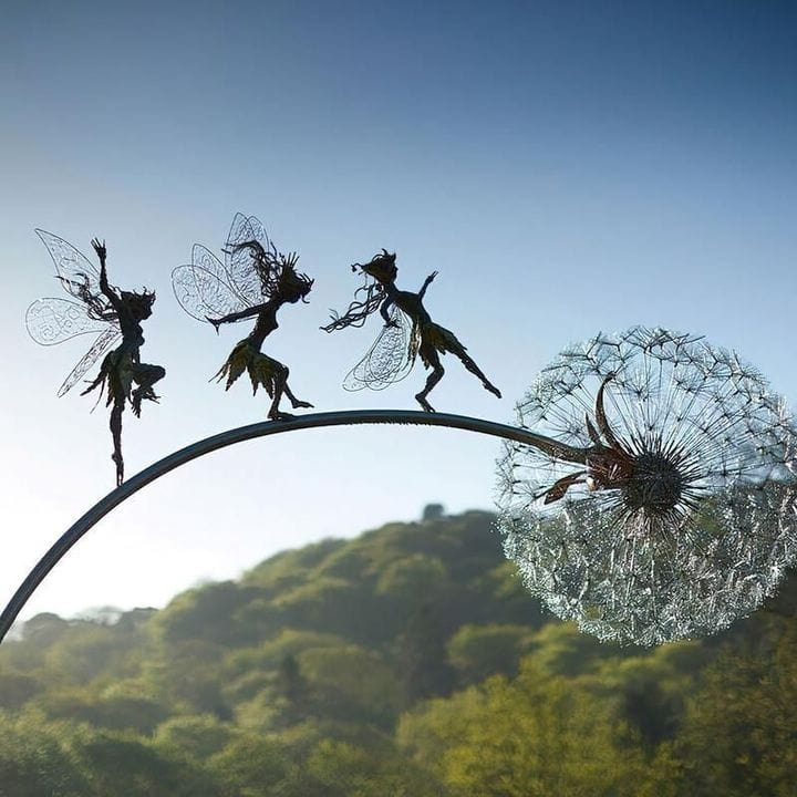 Metal Dandelion Garden Stake – Stainless Steel Outdoor Yard Art for Patio, Lawn & Flower Beds