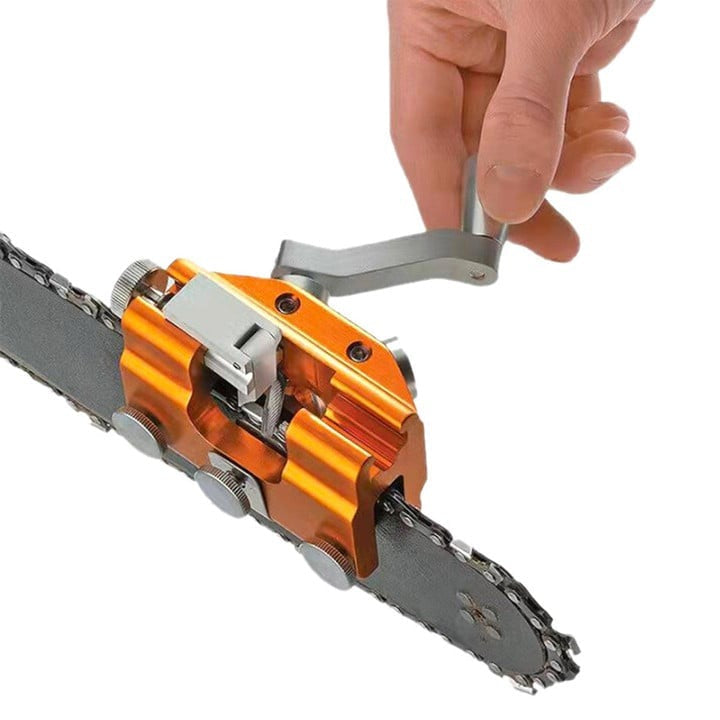 Portable Handheld Chainsaw Chain Sharpener Tool for All Bar Sizes 6-22 Inch Field Use Quick Tune-Up System Precision 30° Angle Guide for