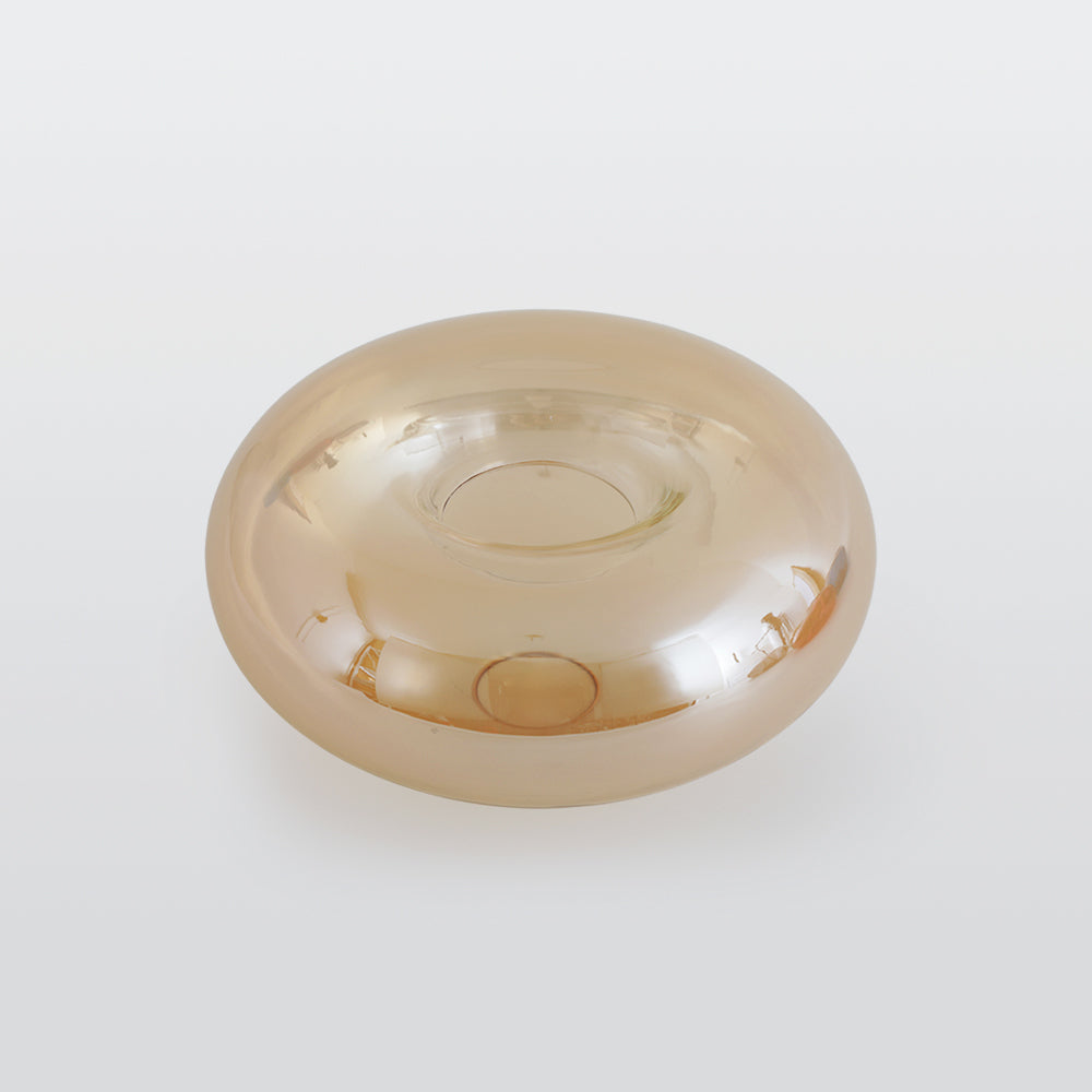 Glass Dome Overhead Light Fixture E26 Socket for Bedroom Living Room Home Interior Ambient Glow Compact Profile Metal Frame