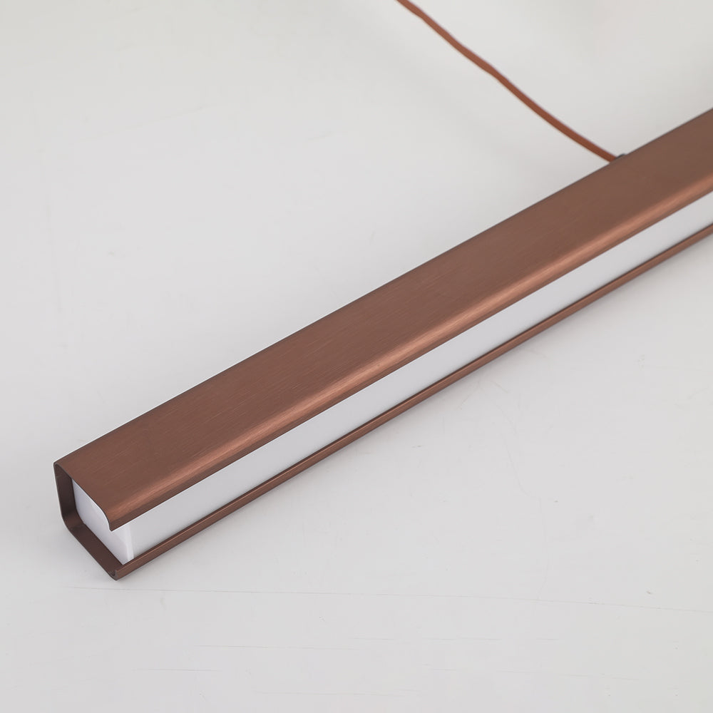 Sleek Overhead LED Bar Light Metal Frame Acrylic Diffuser Adjustable Height Dining Room Kitchen Island