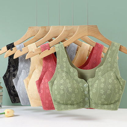 Front-Closure Wireless Comfort Bra with Lace Breathable Support | Lift & Shape Full-Coverage Bralette for Everyday Wear