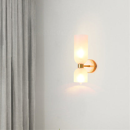Hardwired Glass Sconce Light E12 Socket for Bedrooms Living Rooms Hallways Indoor Accent Fixture Modern Cylindrical Wall Mount Lighting 110-