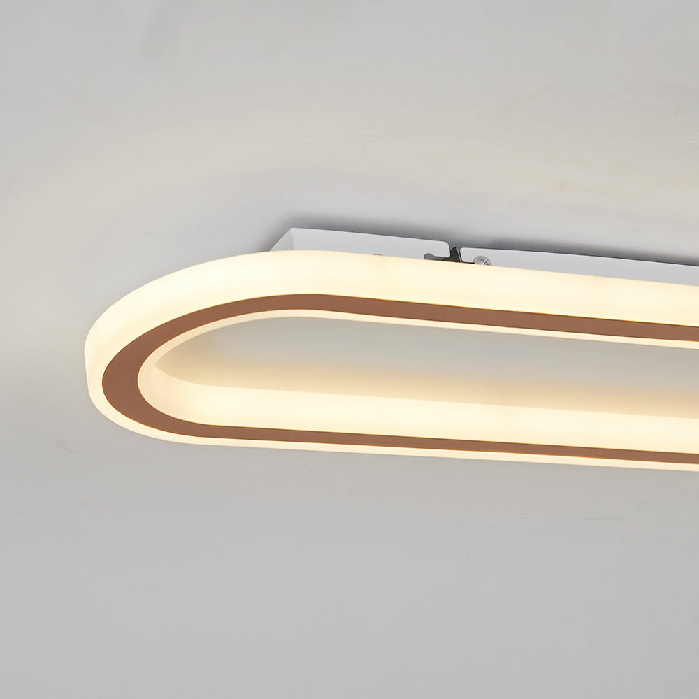 Oval Ceiling Light Fixture with Integrated LED Strip – Modern Flush Mount for Hallway, Bedroom & Living Room