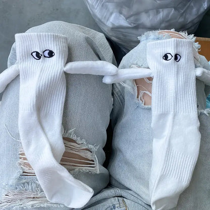 Cartoon Eyes Couples Socks with Matching Design for Pairs | Fun Novelty Footwear for Men & Women | Comfortable Cotton Blend Crew Socks for