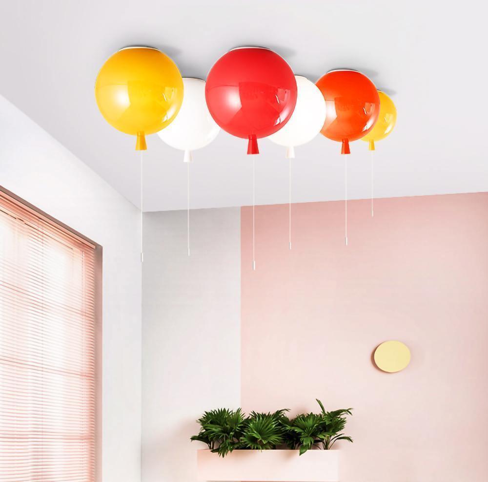 Kids Room Hanging Light Fixture with Pull Chain Switch – Playful Orb Shape Pendant Lamp for Nursery, Bedroom & Play Area – E27 Socket, Multi