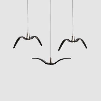 Sculptural Bird Ceiling Fixture with Adjustable Height LED Hardwired Suspension for Kitchen Islands Dining Tables Living Spaces in White or
