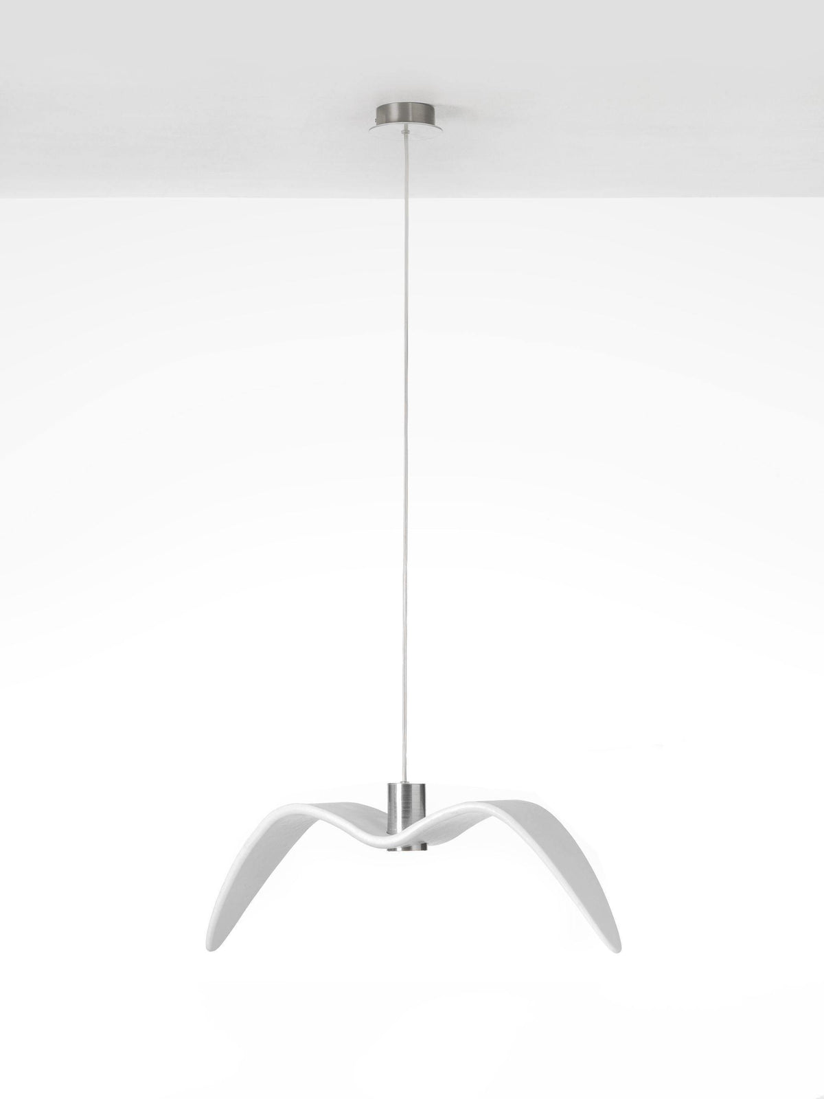 Sculptural Bird Ceiling Fixture with Adjustable Height LED Hardwired Suspension for Kitchen Islands Dining Tables Living Spaces in White or