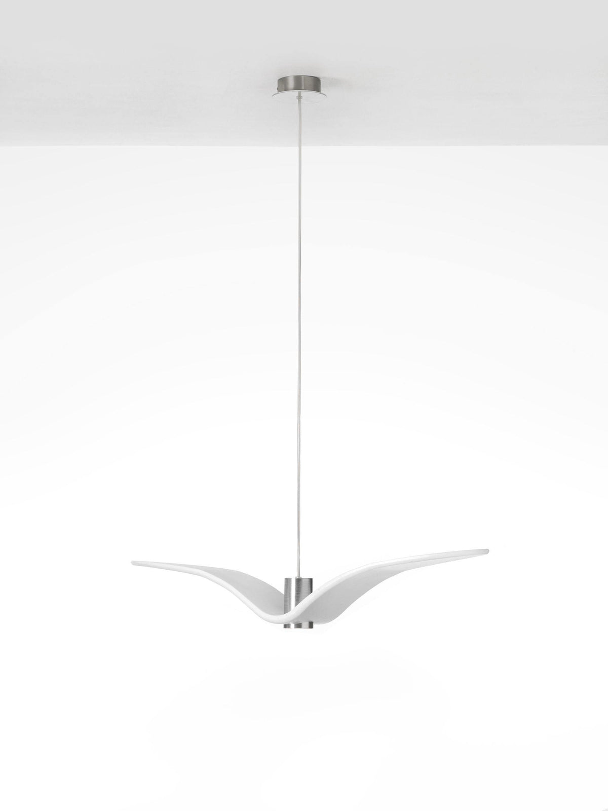Sculptural Bird Ceiling Fixture with Adjustable Height LED Hardwired Suspension for Kitchen Islands Dining Tables Living Spaces in White or