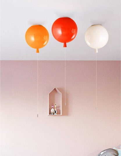 Kids Room Hanging Light Fixture with Pull Chain Switch – Playful Orb Shape Pendant Lamp for Nursery, Bedroom & Play Area – E27 Socket, Multi