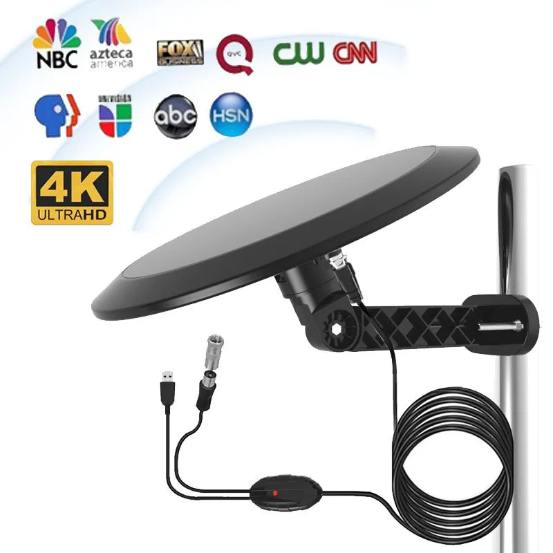 Ultimate 360° Outdoor HD TV Antenna with Intelligent Signal Processing | All-Weather Design for Reliable Reception