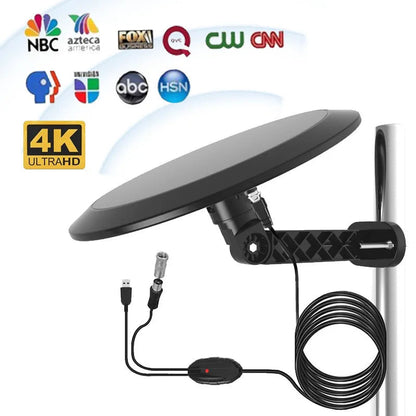 Ultimate 360° Outdoor HD TV Antenna with Intelligent Signal Processing | All-Weather Design for Reliable Reception