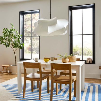 3-Light Silk Cloud Hanging Fixture White 24 in Adjustable Ceiling Mount E27 for Dining Room Living Room Kitchen Modern Indoor Overhead Light