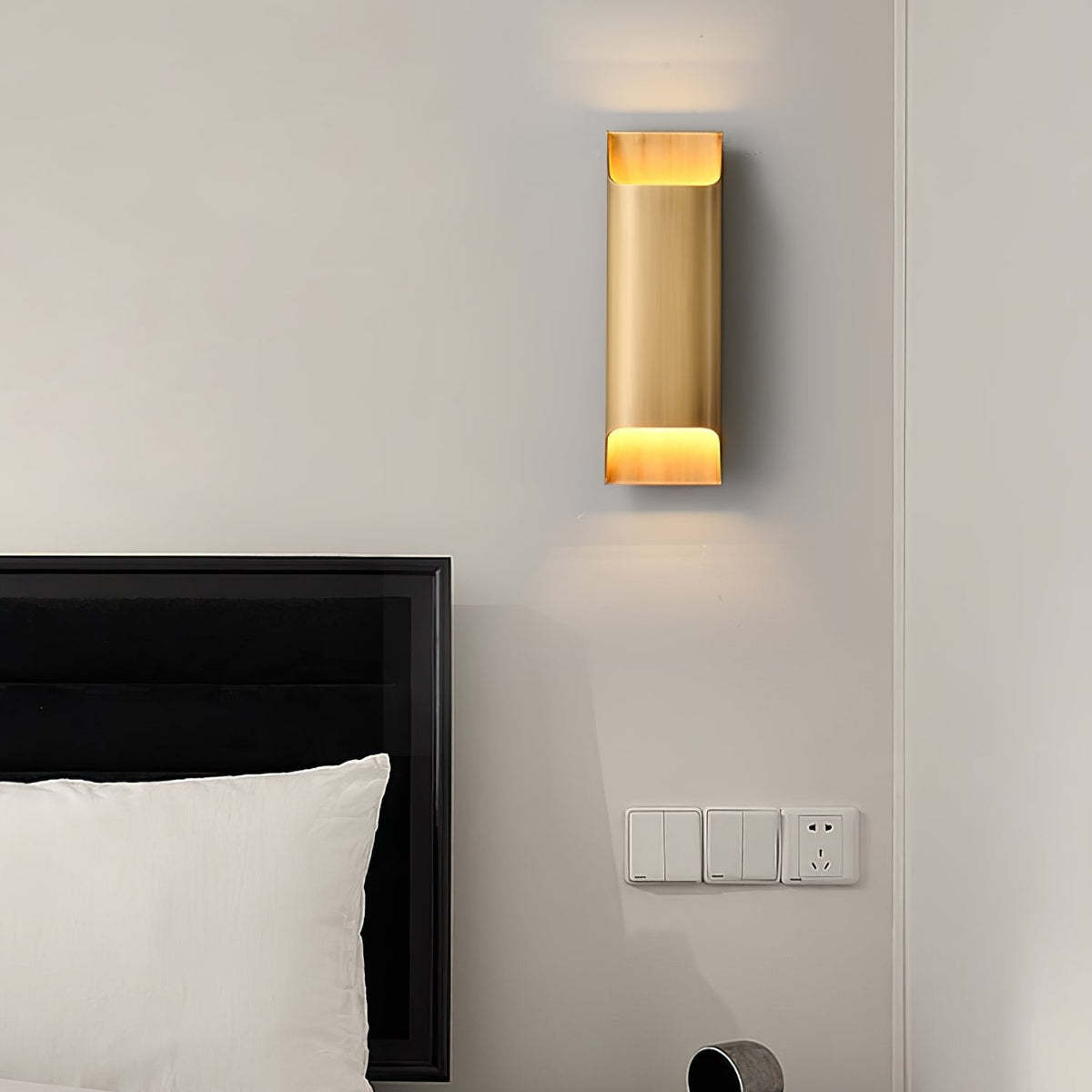 Brass Indoor LED Wall Light Fixture for Bedroom Living Room Hallway 10 Inch Square Contemporary Accent Lamp E14 G9 Socket Modern Home Lighti