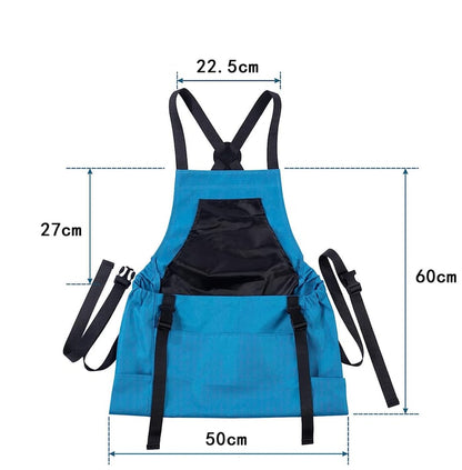 Garden Work Apron with Tool Pockets – Waterproof Oxford Cloth, Adjustable Cross-Back Straps for Men & Women, Mud-Proof Yard Work Protection