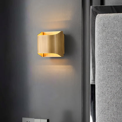 Brass Indoor LED Wall Light Fixture for Bedroom Living Room Hallway 10 Inch Square Contemporary Accent Lamp E14 G9 Socket Modern Home Lighti