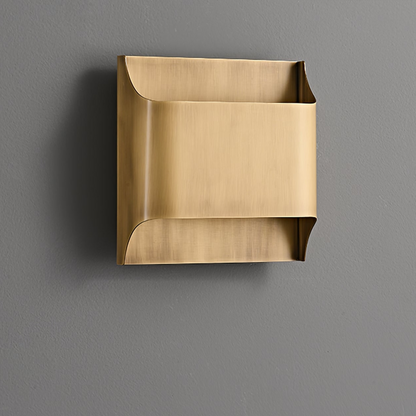 Brass Indoor LED Wall Light Fixture for Bedroom Living Room Hallway 10 Inch Square Contemporary Accent Lamp E14 G9 Socket Modern Home Lighti