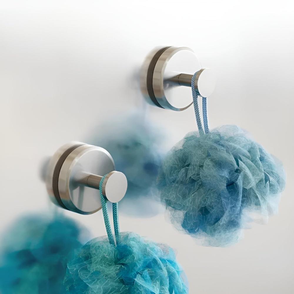 Suction Wall Hooks Heavy Duty Stainless Steel Towel Holder Bathroom Kitchen Removable Vacuum Mount Coat Hanger for Shower Glass Tile