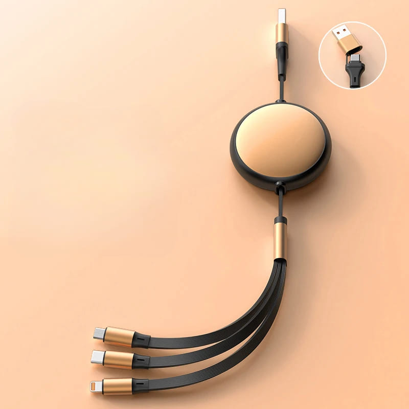 Multi-Device Fast Charging Cable USB-C to Lightning Micro-USB for iPhone Samsung Google Pixel Android Quick Power Adapter Cord 100W Data