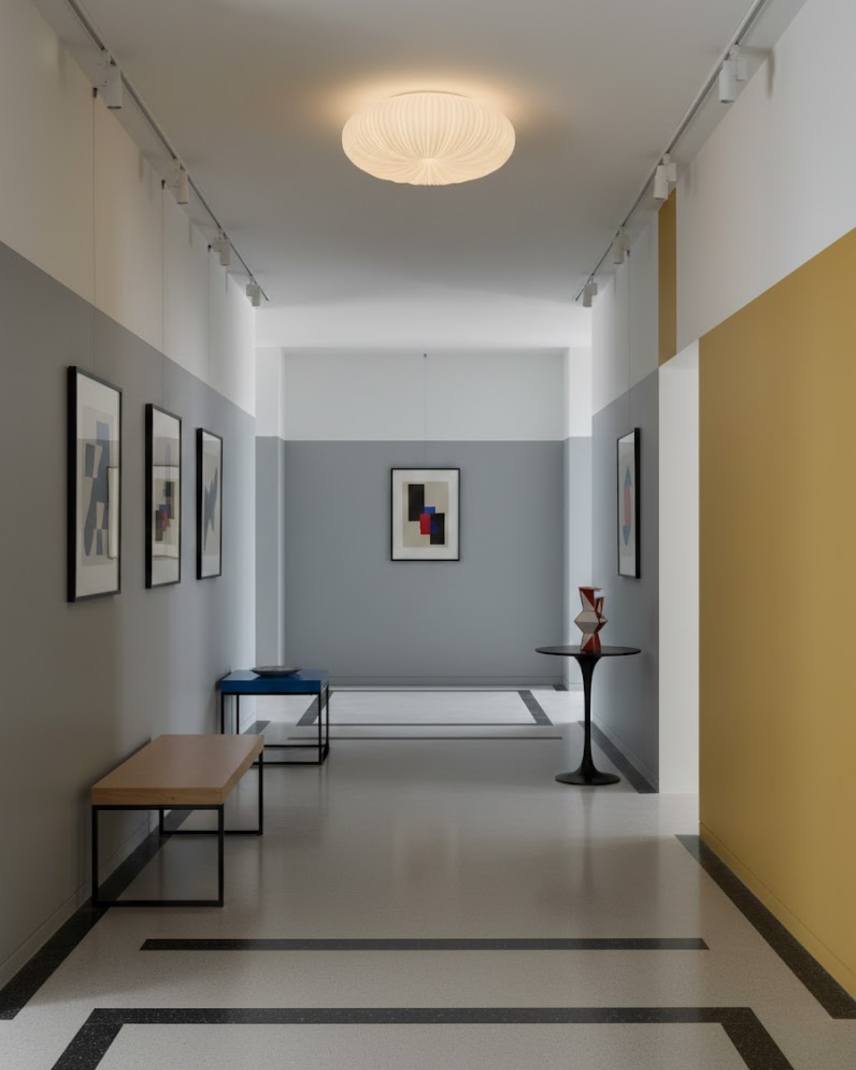 Minimalist Round Flush Mount Light Fixture with Adjustable Color Temperature for Living Room & Bedroom