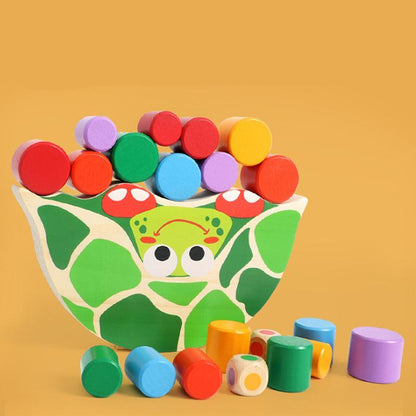 Turtle Stacking Game for Toddlers – Wooden Balance Blocks for Hand-Eye Coordination & Fine Motor Skills Ages 3+