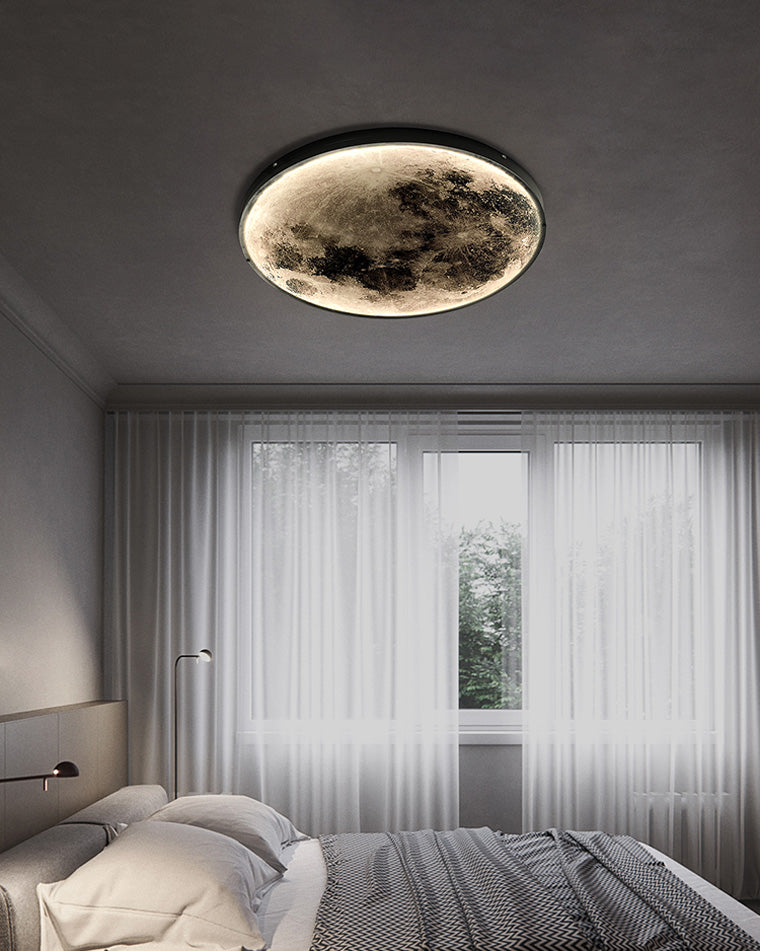 LED Moon Wall Sconce Dimmable Remote Control Light 9.4 Inch Diameter PVC Fixture for Bedroom Living Room Hallway Accent Lighting Three Color
