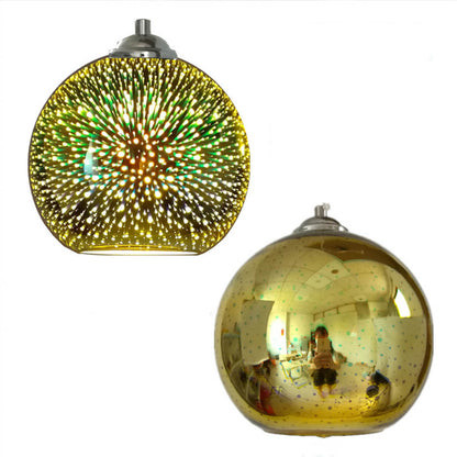 Starburst Hanging Light with Iridescent Glass Shade - E26 Single-Bulb Ceiling Fixture for Dining Rooms, Kitchens & Bars