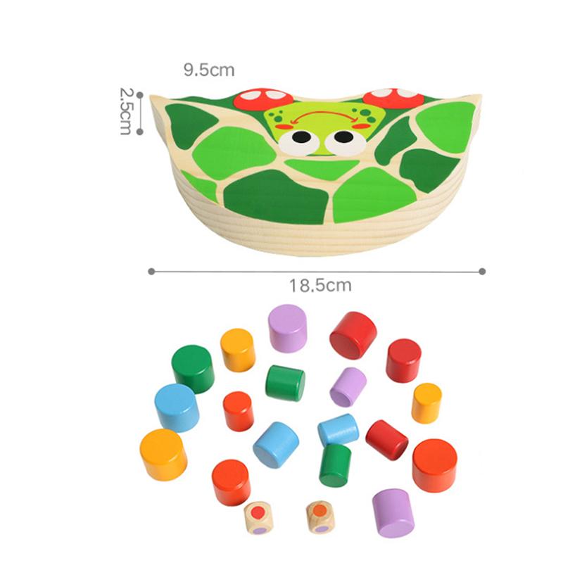 Turtle Stacking Game for Toddlers – Wooden Balance Blocks for Hand-Eye Coordination & Fine Motor Skills Ages 3+