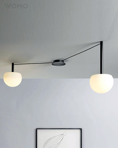 Multi-Globe Pendant Light Metal & Frosted Glass 47 Inch Adjustable White Fixture for Dining Room Kitchen Island Bedroom Modern Scandinavian