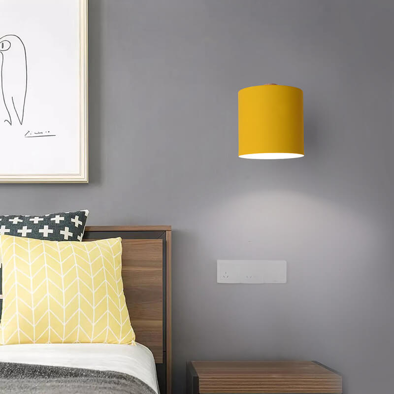 Sconce Light Fixture for Bedroom 5 in × 5.5 in Hardwired E26 Socket Wood Metal Accent Reading Nightstand Living Room Hallway Decor Contempor