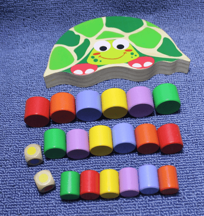 Turtle Stacking Game for Toddlers – Wooden Balance Blocks for Hand-Eye Coordination & Fine Motor Skills Ages 3+