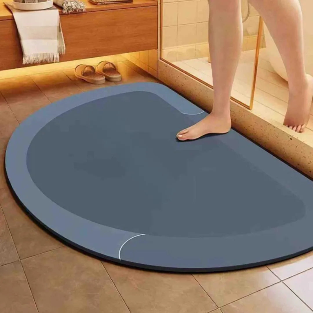 Quick-Dry Non-Slip Bath Mat with Moisture-Wicking Core for Bathroom, Shower & Toilet